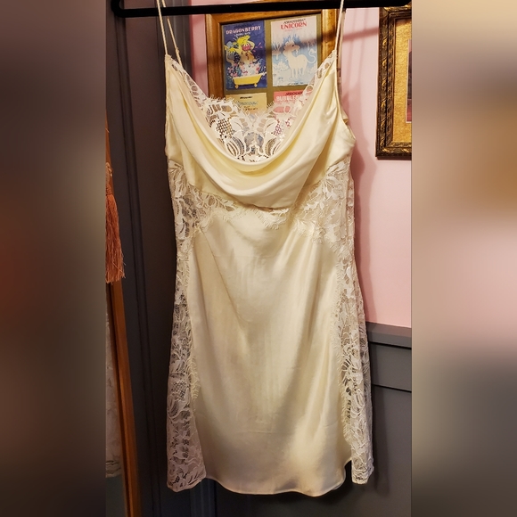 For Love And Lemons silky slip dress in cream white New with tags size large - Picture 3 of 12